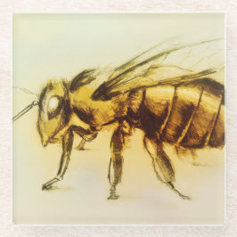 Untersetzer aus gelbem Glas, realistische Skizze