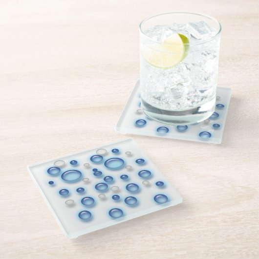 Untersetzer aus Glas - 3D-Blasen (Schrägansicht)