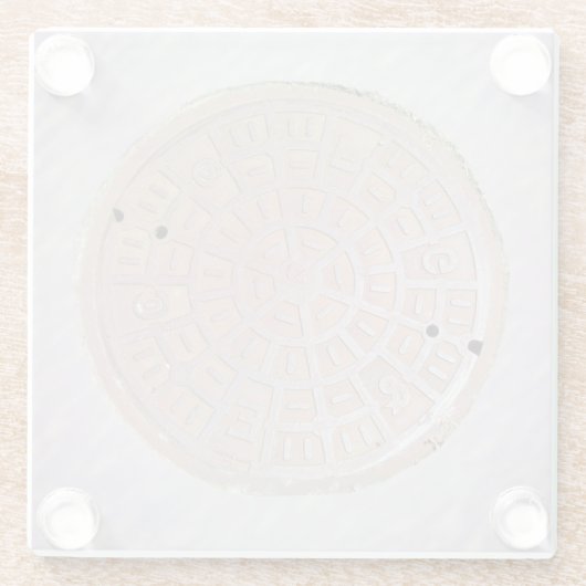 Untersetzer aus Glas - Abdeckung aus Manhole (Rückseite)