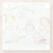 Untersetzer aus Glas - Alberne Birdies (Rückseite)