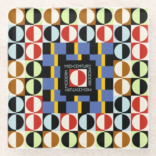 Untersetzer aus Glas aus der Mitte des Jahrhundert (Vorderseite)