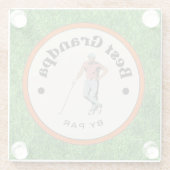 Untersetzer aus Glas: Bester Opa von Par (Rückseite)