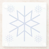 Untersetzer aus Glas - Blaue Schneeflocken (Rückseite)