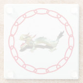 Untersetzer aus Glas - Drache und Schatten mit rot (Rückseite)