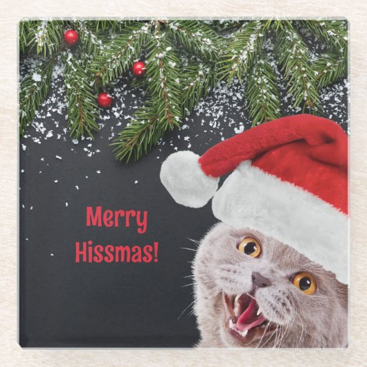 Untersetzer aus Glas, frohe Weihnachten (Vorderseite)