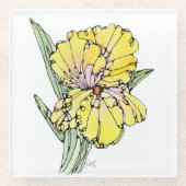 Untersetzer aus Glas - Gelbe Iris (Vorderseite)