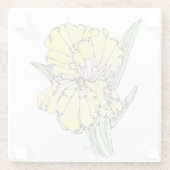Untersetzer aus Glas - Gelbe Iris (Rückseite)