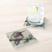 Untersetzer aus Glas - Hummingbird (Schrägansicht)