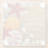 Untersetzer aus Glas - ich wäre lieber am Strand - (Rückseite)