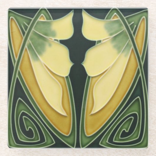 Untersetzer aus Glas - Jugendstil (Vorderseite)