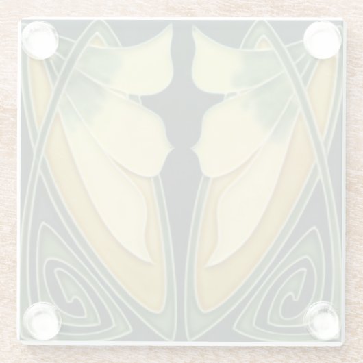 Untersetzer aus Glas - Jugendstil (Rückseite)