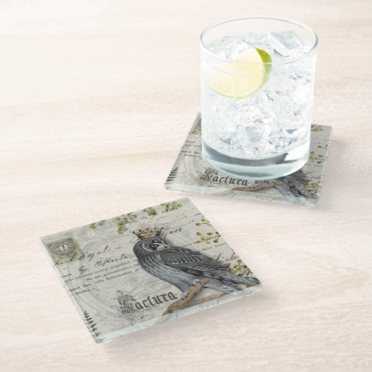 Untersetzer aus Glas - King Falcon (Schrägansicht)