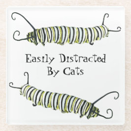 Untersetzer aus Glas, leicht von Katzen abgelenkt