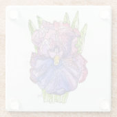 Untersetzer aus Glas, Lila Iris Wasserfarbe (Rückseite)