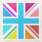Untersetzer aus Glas, Mehrfarbige Flagge (Vorderseite)