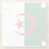 Untersetzer aus Glas mit algerischer Flagge (Rückseite)