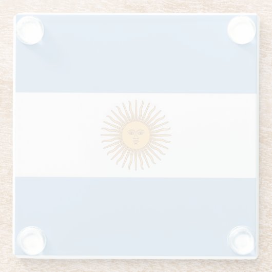 Untersetzer aus Glas mit argentinischer Flagge (Rückseite)