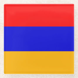 Untersetzer aus Glas mit armenischer Flagge
