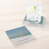 Untersetzer aus Glas mit Beachszene (Schrägansicht)