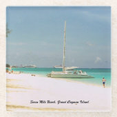 Untersetzer aus Glas mit Beachszene (Vorderseite)