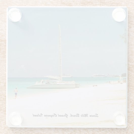 Untersetzer aus Glas mit Beachszene (Rückseite)