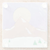 Untersetzer aus Glas mit Bergszene (Rückseite)