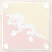 Untersetzer aus Glas mit bhutanischer Flagge (Rückseite)