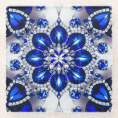 Untersetzer aus Glas mit blauen Weißfarben (Vorderseite)