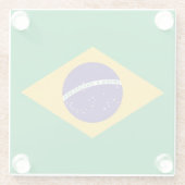 Untersetzer aus Glas mit brasilianischer Flagge (Rückseite)