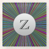 Untersetzer aus Glas mit ColorBurst Monogramm Silv (Vorderseite)