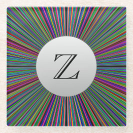 Untersetzer aus Glas mit ColorBurst Monogramm Silv