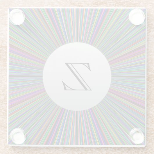 Untersetzer aus Glas mit ColorBurst Monogramm Silv (Rückseite)