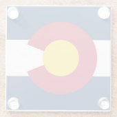 Untersetzer aus Glas mit der Flagge Colorado, USA (Rückseite)