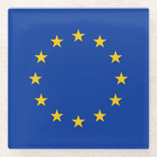 Untersetzer aus Glas mit der Flagge der europäisch