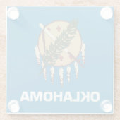 Untersetzer aus Glas mit der Flagge des Staat Okla (Rückseite)