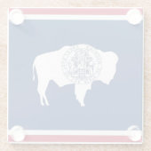 Untersetzer aus Glas mit der Flagge des Wyoming-St (Rückseite)