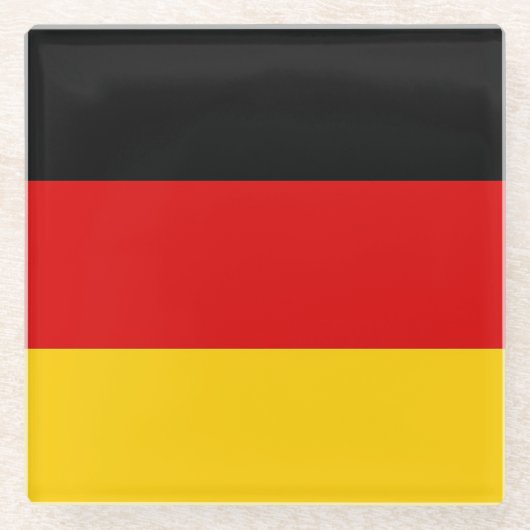 Untersetzer aus Glas mit der Flagge Deutschlands (Vorderseite)