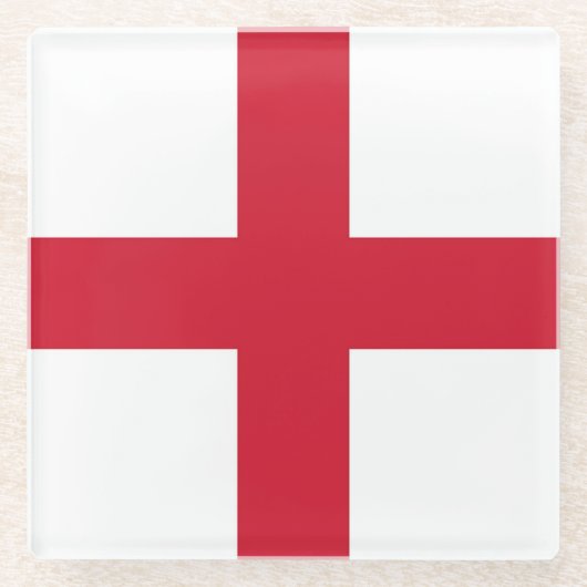 Untersetzer aus Glas mit der Flagge Englands, Vere (Vorderseite)
