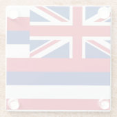 Untersetzer aus Glas mit der Flagge Hawaiis, USA (Rückseite)