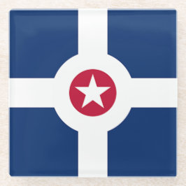 Untersetzer aus Glas mit der Flagge Indianapolis, 