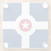 Untersetzer aus Glas mit der Flagge Indianapolis, (Rückseite)
