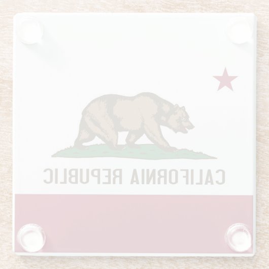 Untersetzer aus Glas mit der Flagge Kaliforniens, (Rückseite)