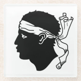 Untersetzer aus Glas mit der Flagge Korsikas