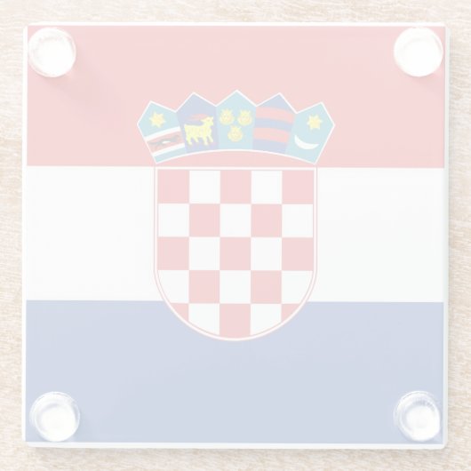 Untersetzer aus Glas mit der Flagge Kroatiens (Rückseite)
