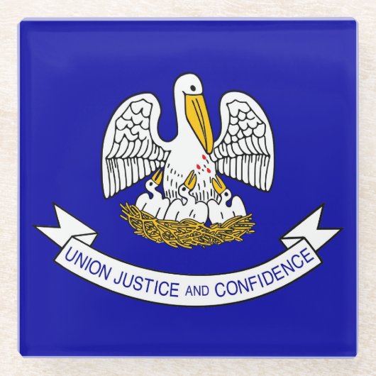 Untersetzer aus Glas mit der Flagge Louisianas, US (Vorderseite)