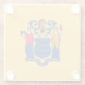 Untersetzer aus Glas mit der Flagge New Jersey, US (Rückseite)