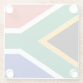 Untersetzer aus Glas mit der Flagge Südafrikas (Rückseite)