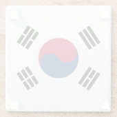 Untersetzer aus Glas mit der Flagge Südkoreas (Rückseite)