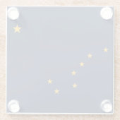 Untersetzer aus Glas mit der Flagge von Alaska, US (Rückseite)