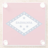 Untersetzer aus Glas mit der Flagge von Arkansas, (Rückseite)